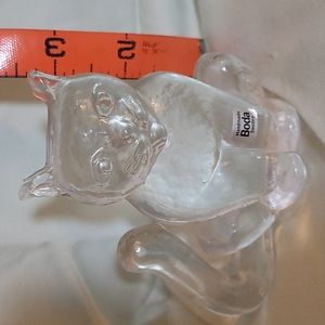 Vintage Swedish Kosta Boda Flat Back Glass Cat Figurine / Paperweight